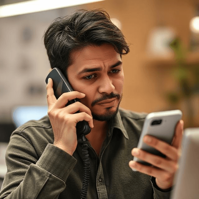 man 2 phones